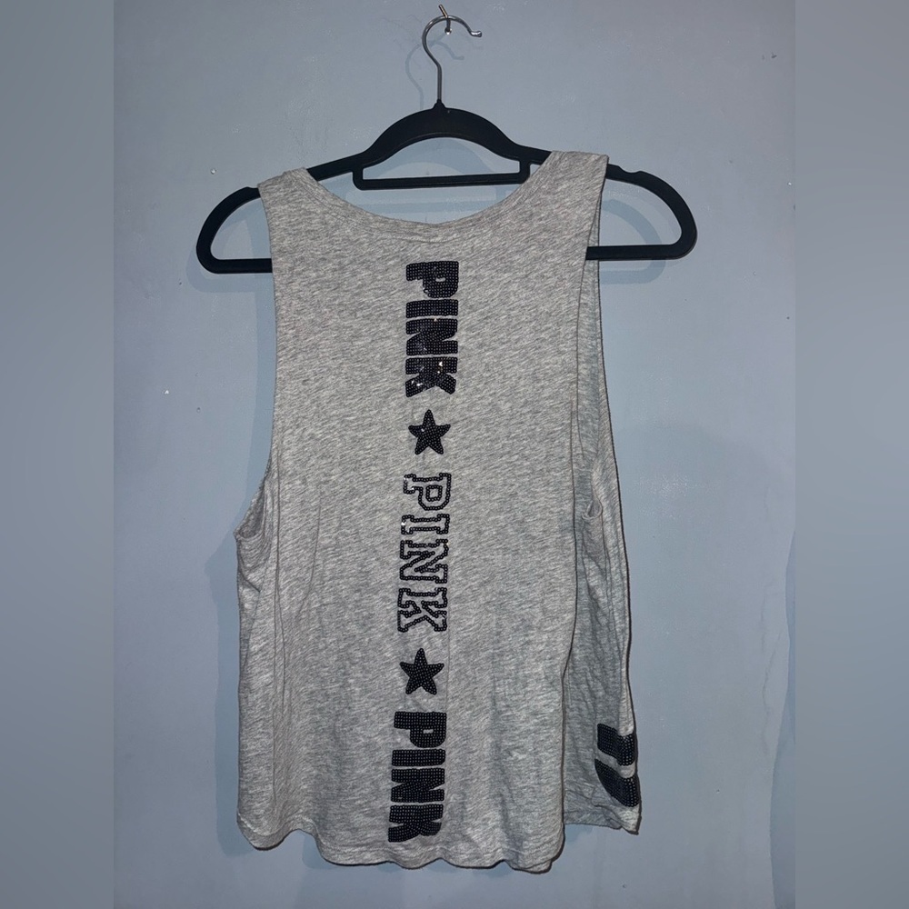 Victoria's Secret Heather Gray Tank with Black Details - Picture 3 of 3